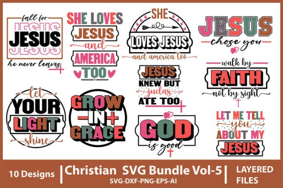 Christian SVG Bundle Vol-5: T-Shirt Graphics