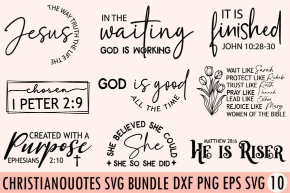Christian SVG PNG Bundle: Graphics & T-Shirt Designs