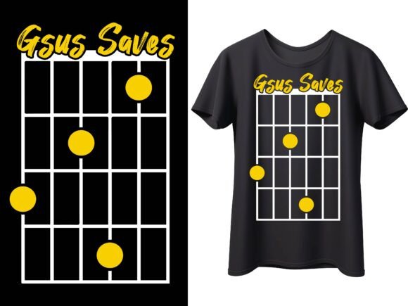 Gsus Saves Christian Guitar Chord Vector T-Shirt Graphics