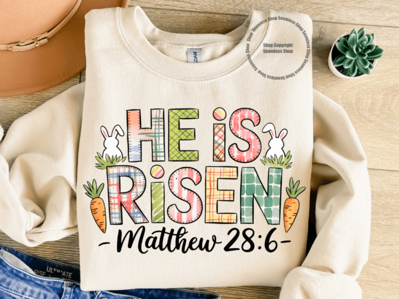 He Is Risen Christian PNG Bible Verse Graphics