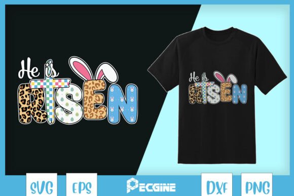 He is Risen Retro Easter Christian SVG for Graphics & T-Shirt Designs
