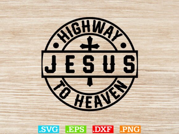 Highway Jesus to Heaven T-shirt Design Graphics for Faith Content