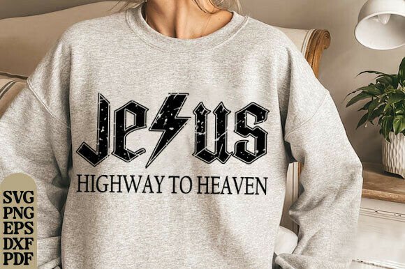 Jesus Highway to Heaven SVG PNG T-Shirt Design Graphics