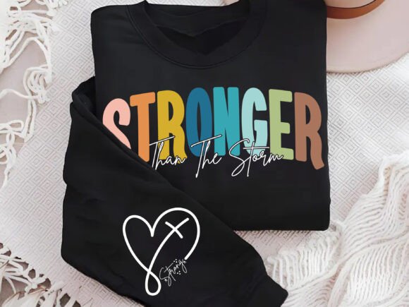 Stronger Than the Storm: Boho Christian T-Shirt Graphics
