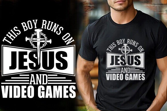 THIS BOY RUNS on JESUS and VIDEO GAME TS Graphics & T-Shirt Designs