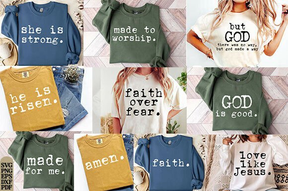 Typewriter Christian Quote SVG Bundle